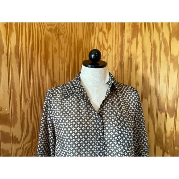 American Eagle Outfitters Shirt Top Button Front Floral Long Sleeve XS - Picture 3 of 8